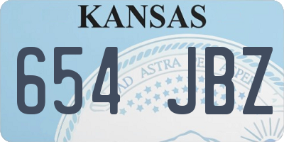 KS license plate 654JBZ