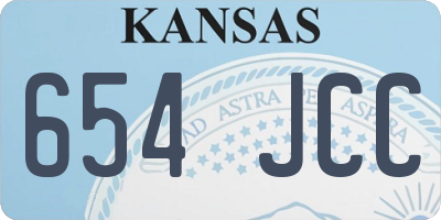 KS license plate 654JCC