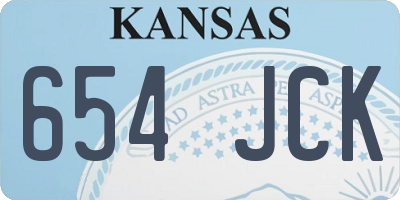 KS license plate 654JCK
