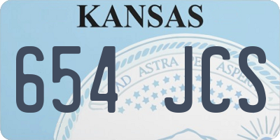 KS license plate 654JCS