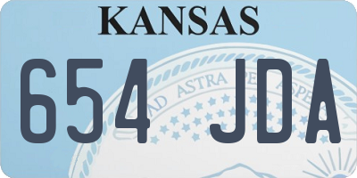 KS license plate 654JDA