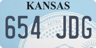 KS license plate 654JDG