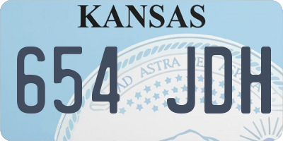 KS license plate 654JDH