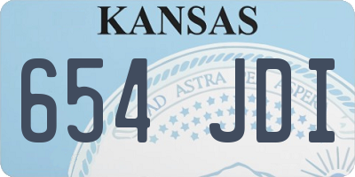 KS license plate 654JDI