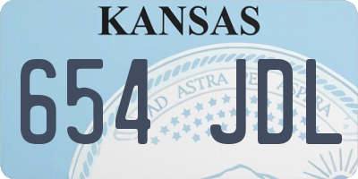 KS license plate 654JDL