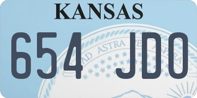 KS license plate 654JDO