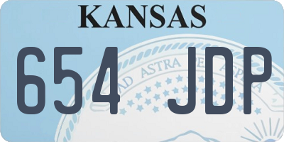 KS license plate 654JDP