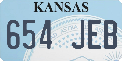 KS license plate 654JEB
