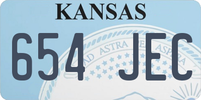 KS license plate 654JEC
