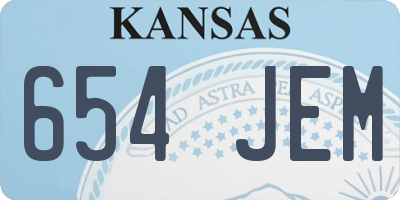 KS license plate 654JEM