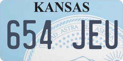 KS license plate 654JEU