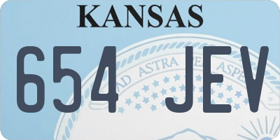 KS license plate 654JEV