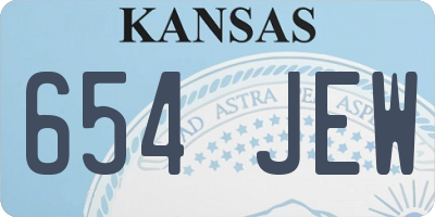 KS license plate 654JEW