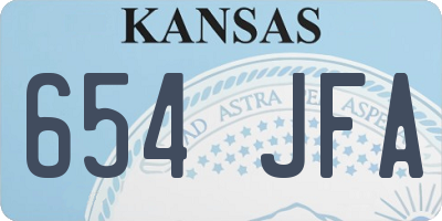 KS license plate 654JFA