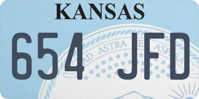 KS license plate 654JFD