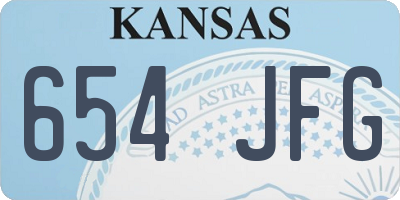 KS license plate 654JFG