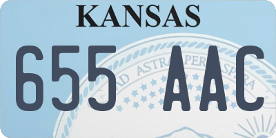 KS license plate 655AAC