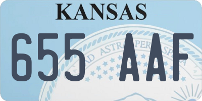 KS license plate 655AAF