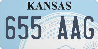 KS license plate 655AAG