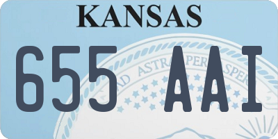 KS license plate 655AAI