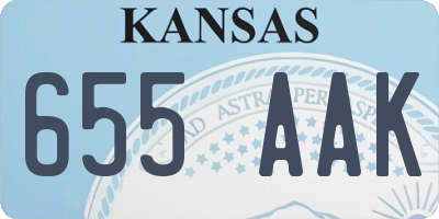 KS license plate 655AAK