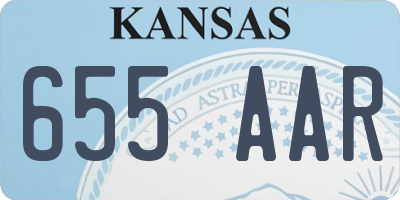 KS license plate 655AAR