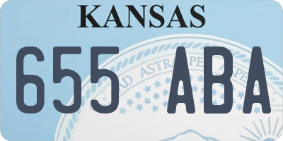 KS license plate 655ABA