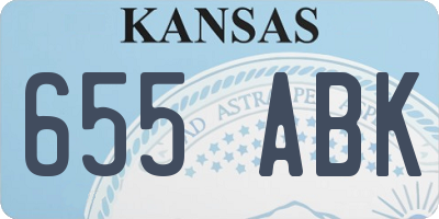 KS license plate 655ABK
