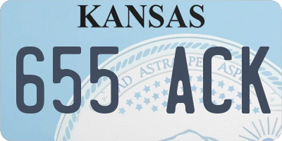 KS license plate 655ACK