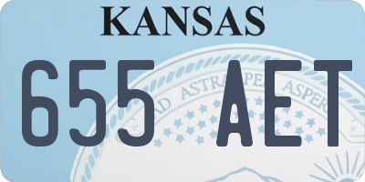 KS license plate 655AET