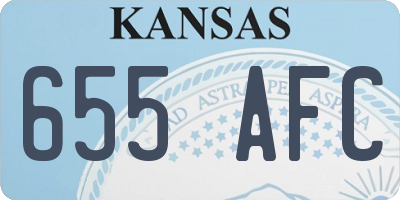 KS license plate 655AFC