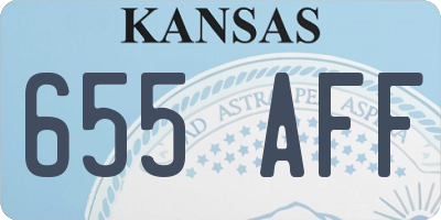 KS license plate 655AFF