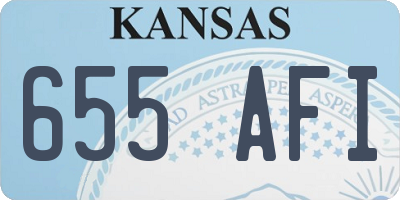 KS license plate 655AFI