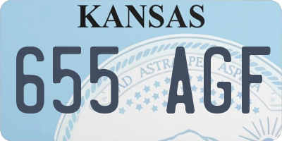 KS license plate 655AGF