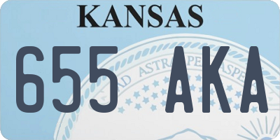 KS license plate 655AKA
