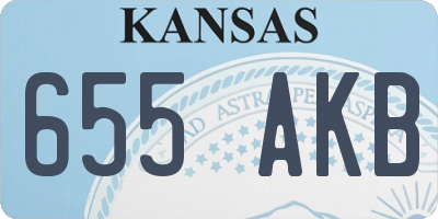 KS license plate 655AKB