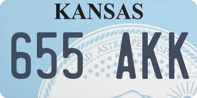KS license plate 655AKK