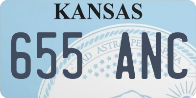 KS license plate 655ANC
