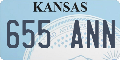 KS license plate 655ANN