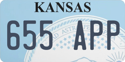 KS license plate 655APP