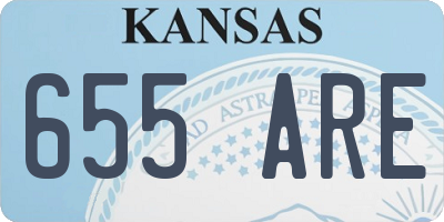 KS license plate 655ARE