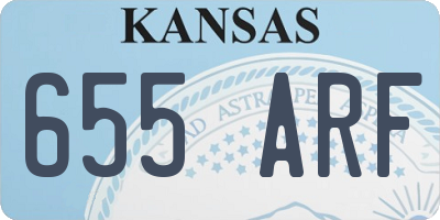 KS license plate 655ARF