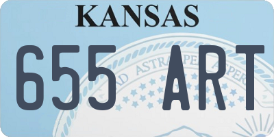 KS license plate 655ART