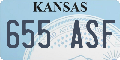 KS license plate 655ASF