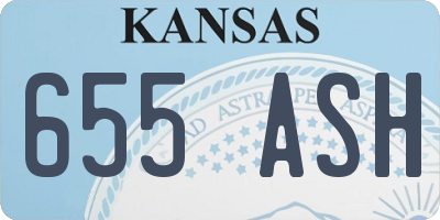 KS license plate 655ASH