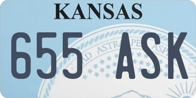 KS license plate 655ASK