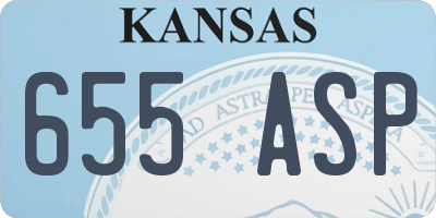 KS license plate 655ASP