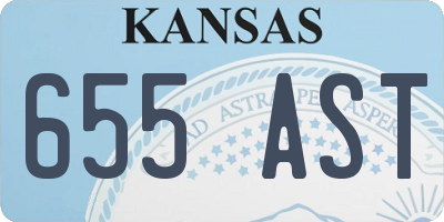 KS license plate 655AST