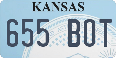 KS license plate 655BOT