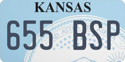 KS license plate 655BSP